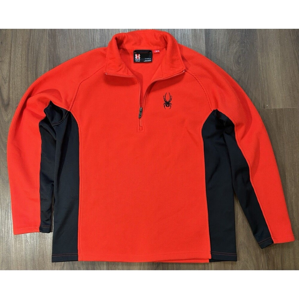 Spyder Outbound Half Zip Core Sweater Mens XL Red Black Mountain Fleece Jacket
